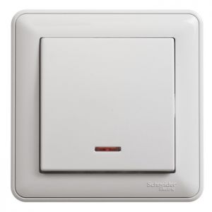 ВЫКЛЮЧАТЕЛЬ SCHNEIDER ELECTRIC W59 VS616-157-18 С РАМКОЙ, С ИНД. С/У, 1-КЛ. БЕЛЫЙ - 16А- IP20